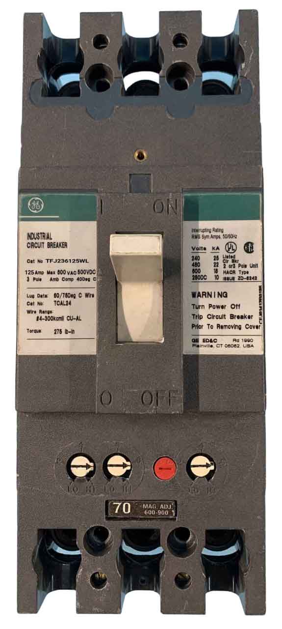 Interruptor termomagnético de caja moldeada (solo bastidor), 3P, 600 V, tipo TFK, montaje bolt-on, unidad de disparo intercambiable, (producto descontinuado)