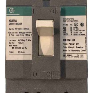 Interruptor termomagnético de caja moldeada, 125 A, 3P, 600 V, tipo TFJ, montaje bolt-on, (producto descontinuado)