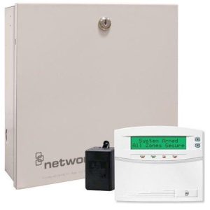 Kit NX-8 de GE Security Interlogix NX-7-KIT-8-RF con teclado LCD NX-148E-RF y transformador T-0001